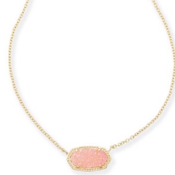 Kendra Scott Jewelry - Kendra Scott Elisa Gold Necklace in Pink Drusy